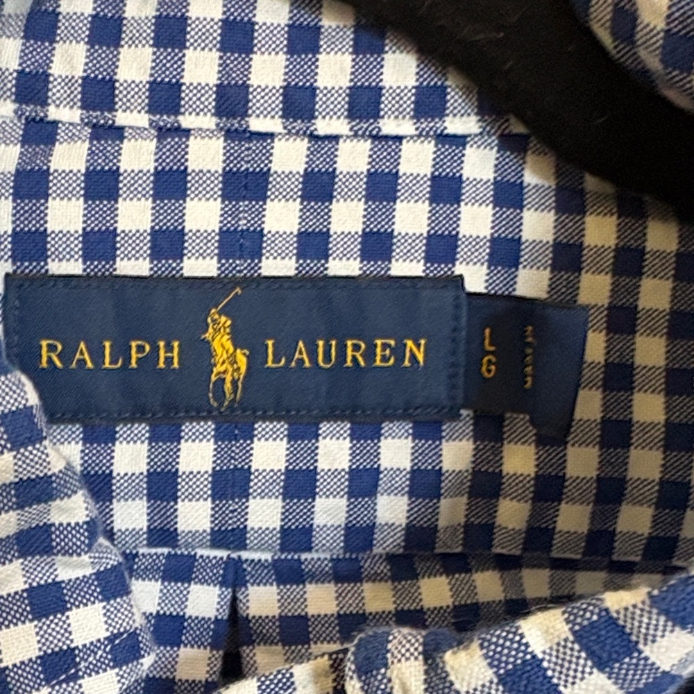 Polo Ralph Lauren Navy Checkered Button Down Shirt - Picture 4 of 4